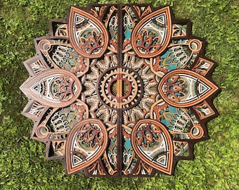 Mandala Holzwand Dekor Birke