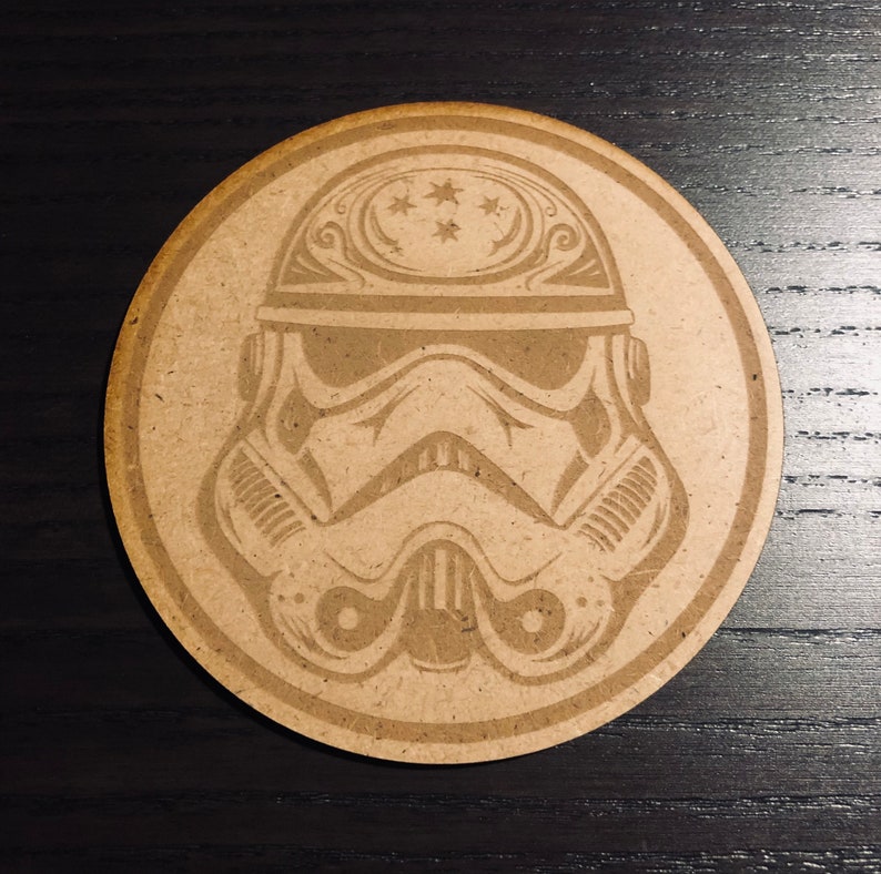 Star Wars Storm Trooper Wooden Coasters Wood Coaster Set Sci-Fi Star Wars Enthusiast Gift image 9