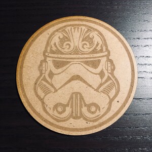 Star Wars Storm Trooper Wooden Coasters Wood Coaster Set Sci-Fi Star Wars Enthusiast Gift image 6