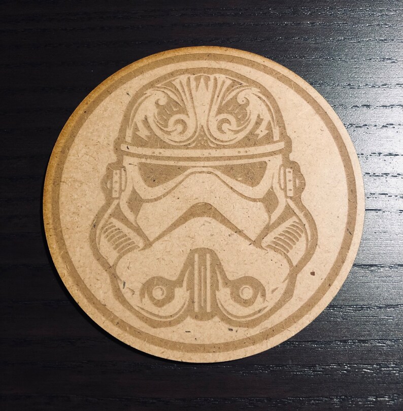 Star Wars Storm Trooper Wooden Coasters Wood Coaster Set Sci-Fi Star Wars Enthusiast Gift image 6