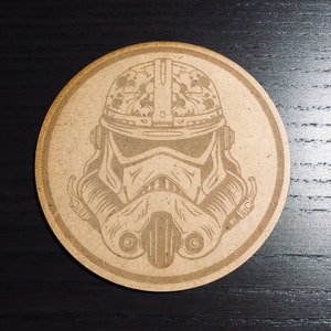 Star Wars Storm Trooper Wooden Coasters Wood Coaster Set Sci-Fi Star Wars Enthusiast Gift image 8