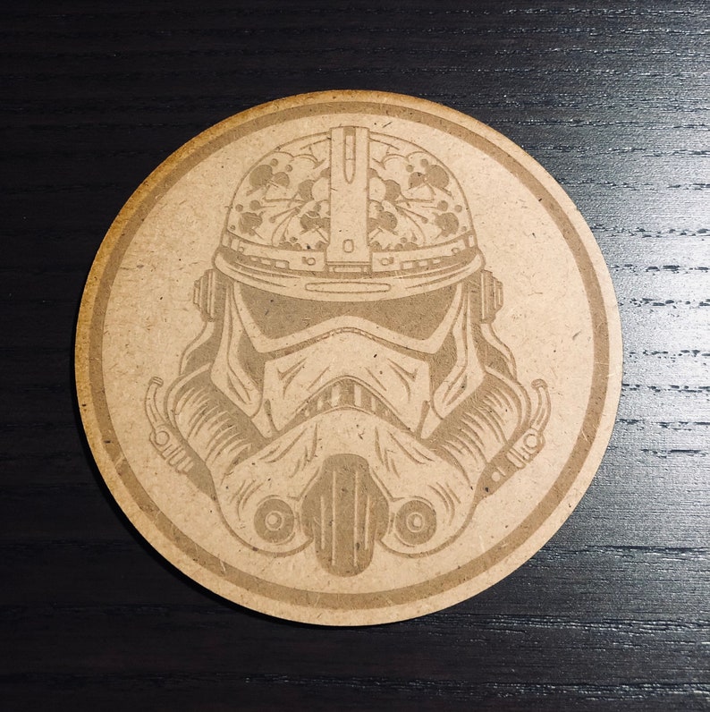 Star Wars Storm Trooper Wooden Coasters Wood Coaster Set Sci-Fi Star Wars Enthusiast Gift image 8