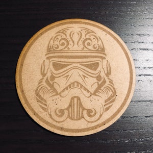 Star Wars Storm Trooper Wooden Coasters Wood Coaster Set Sci-Fi Star Wars Enthusiast Gift image 5