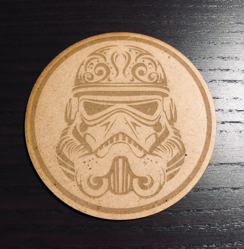 Star Wars Storm Trooper Wooden Coasters Wood Coaster Set Sci-Fi Star Wars Enthusiast Gift image 5