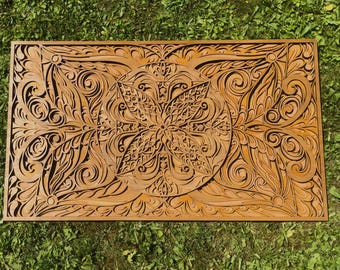 Mandala Holzwand Dekor Birke