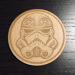 Star Wars Storm Trooper Wooden Coasters Wood Coaster Set Sci-Fi Star Wars Enthusiast Gift image 7