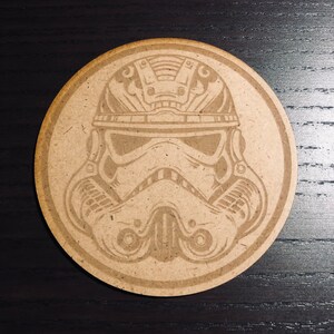 Star Wars Storm Trooper Wooden Coasters Wood Coaster Set Sci-Fi Star Wars Enthusiast Gift image 4