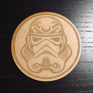 Star Wars Storm Trooper Wooden Coasters Wood Coaster Set Sci-Fi Star Wars Enthusiast Gift image 2