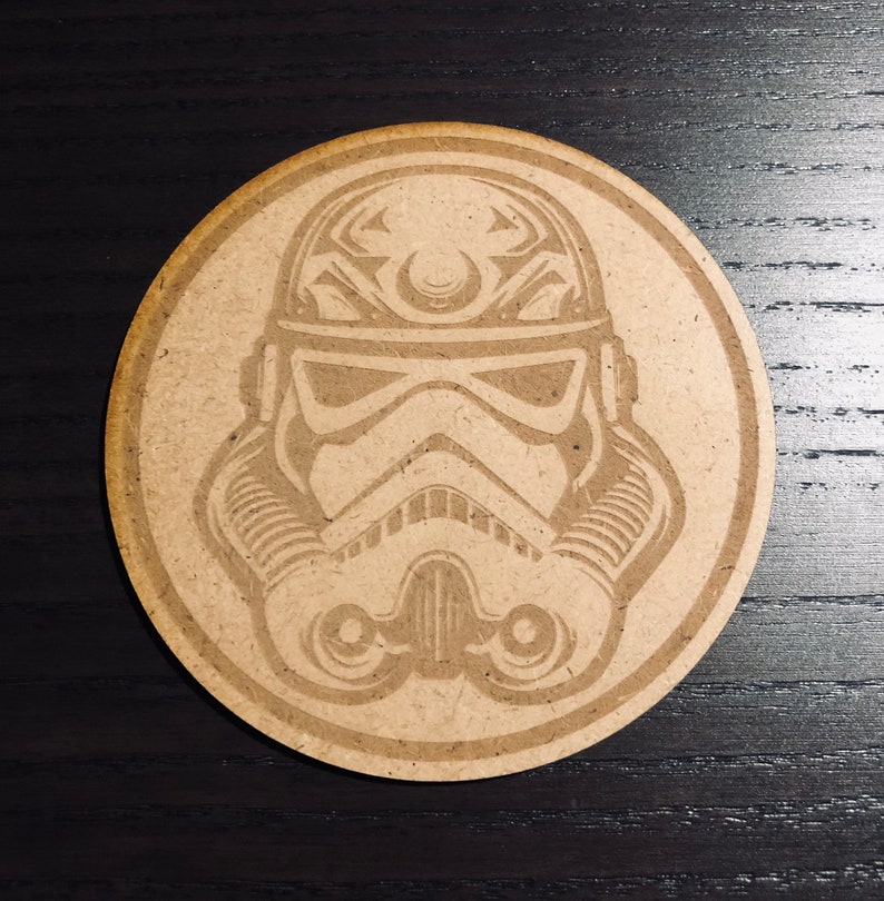 Star Wars Storm Trooper Wooden Coasters Wood Coaster Set Sci-Fi Star Wars Enthusiast Gift image 2