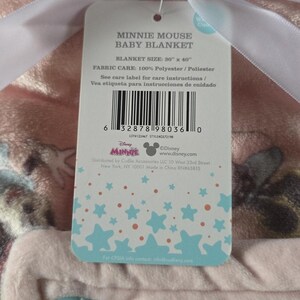 Disney Baby Minnie Mouse Pink Plush Blanket 30x40 Baby Girls Soft Warm Cuddly image 3