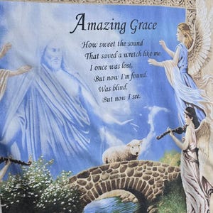 Koc wiszący Springs Industries Amazing Grace Angels Sheep z bawełny zdjęcie 2
