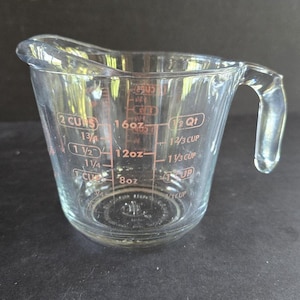 Vaso medidor de vidrio Anchor Hocking de 2 tazas (16 oz) transparente, fabricado en EE. UU., herramienta para preparar alimentos.