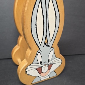 Vintage Warner Bros Bugs Bunny Looney Tunes Trä Servettbrevhållare 1995 Brun