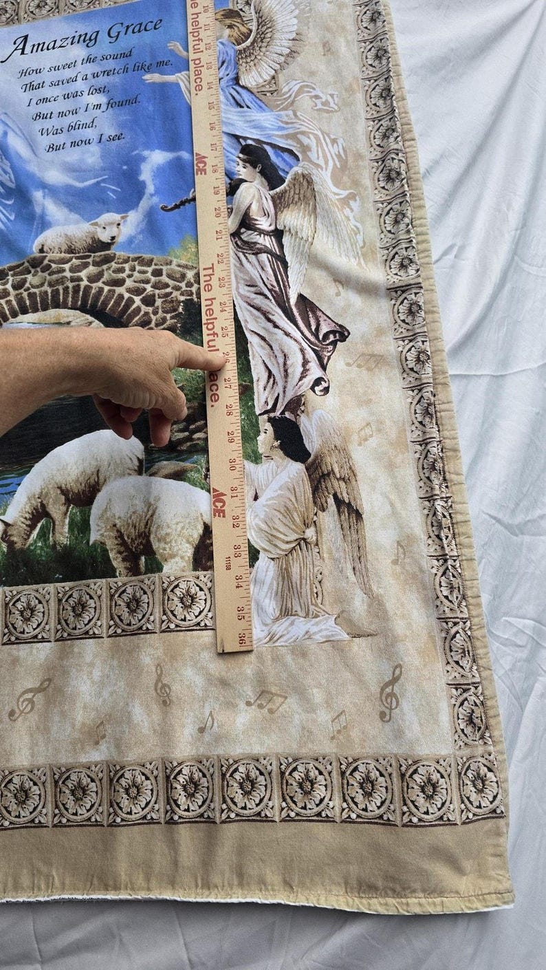 Koc wiszący Springs Industries Amazing Grace Angels Sheep z bawełny zdjęcie 6