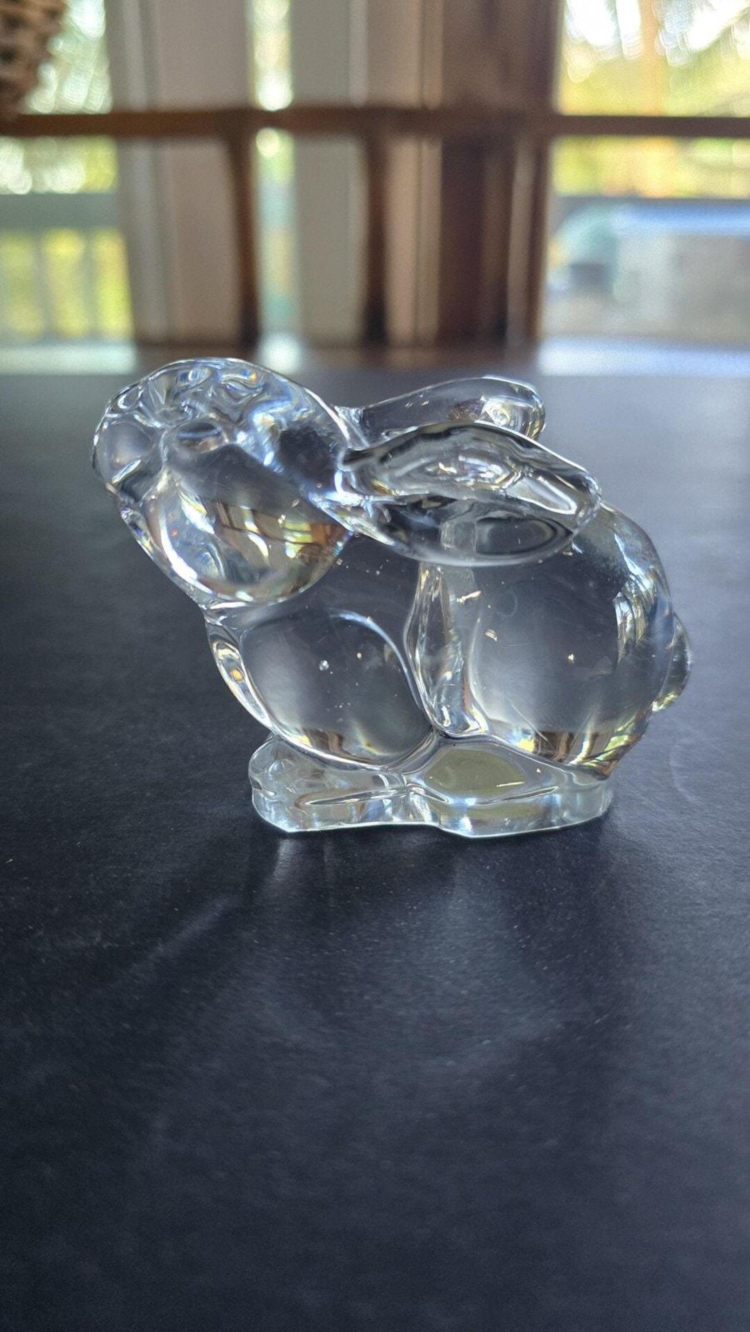 Easter Crystal Rabbit Hand Made Clear Crystal Bunny Rabbit Figurine Small Taiwan Cute Easter ...