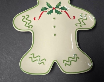 Lenox Urlaub Lebkuchen Mann Snack Teller Holly Keramik Weihnachten Dekor Servierplatte