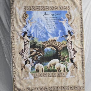 Koc wiszący Springs Industries Amazing Grace Angels Sheep z bawełny zdjęcie 1
