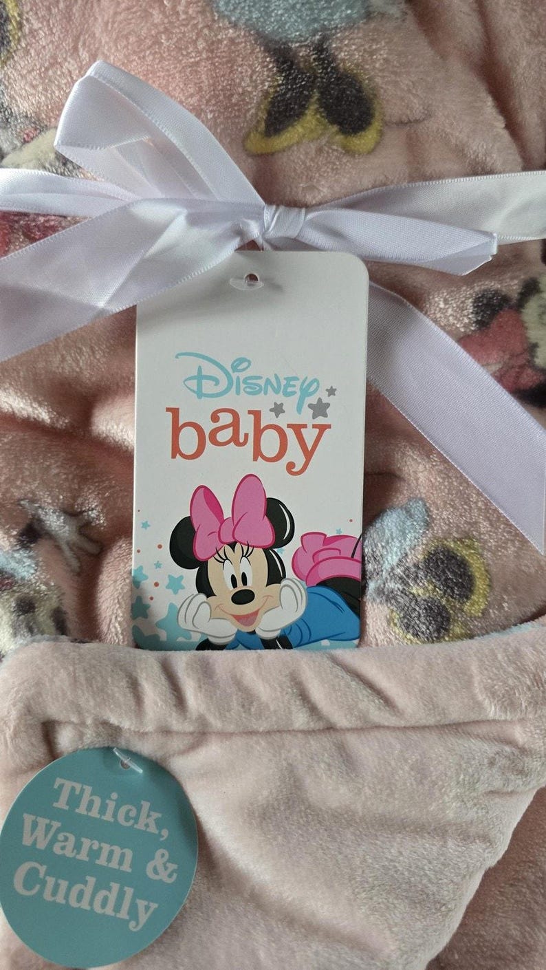 Disney Baby Minnie Mouse Pink Plush Blanket 30x40 Baby Girls Soft Warm Cuddly image 2