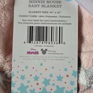 Disney Baby Minnie Mouse Pink Plush Blanket 30x40 Baby Girls Soft Warm Cuddly image 5