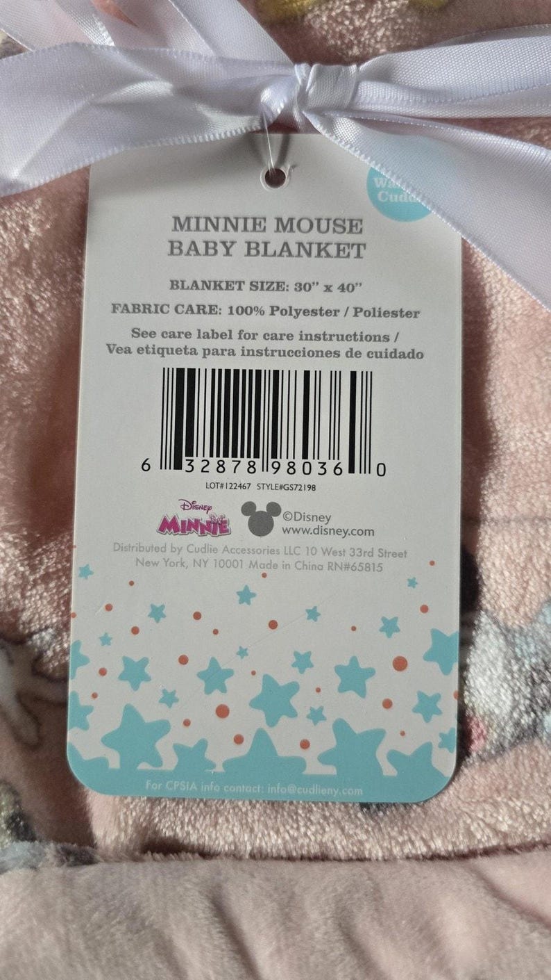 Disney Baby Minnie Mouse Pink Plush Blanket 30x40 Baby Girls Soft Warm Cuddly image 5