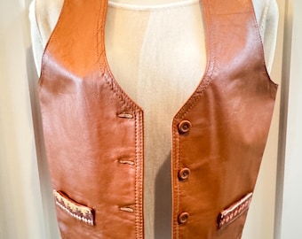 Vintage leather western style vest