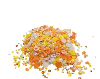 It’s Corn, Flatback Pearls and Rhinestone Mix, Sizes Range 3MM-10MM, Flatback Resin Rhinestones, Faux Pearls Mix, Mixed Sizes