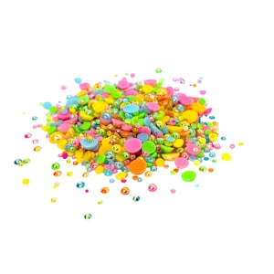 Summer Brights, Flatback Pearls and Rhinestone Mix, Sizes Range 2MM-10MM, Flatback Resin Rhinestones, Faux Pearls Mix, Mixed Sizes