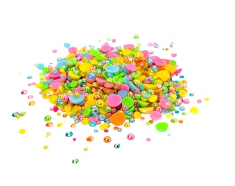 Summer Brights, Flatback Pearls and Rhinestone Mix, Sizes Range 2MM-10MM, Flatback Resin Rhinestones, Faux Pearls Mix, Mixed Sizes