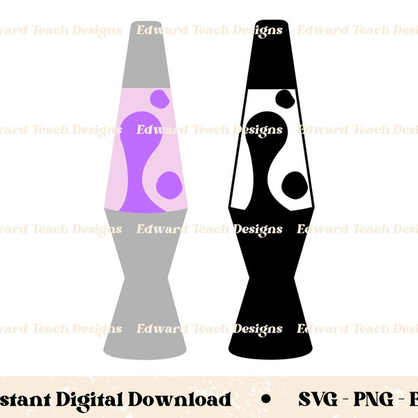 Lava Lamp SVG Design Cut File | PNG EPS for Download | Vinyl Cutting | Cricut Silhouette | T-Shirt Design & Sticker Making | Groovy 60s 70s