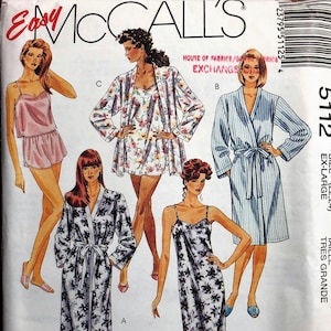 Padrão de robe feminino, padrão de pijamas médios femininos, padrão de lingerie, padrão de camisola. Padrão de lingerie dos anos 1990, padrão de robe longo