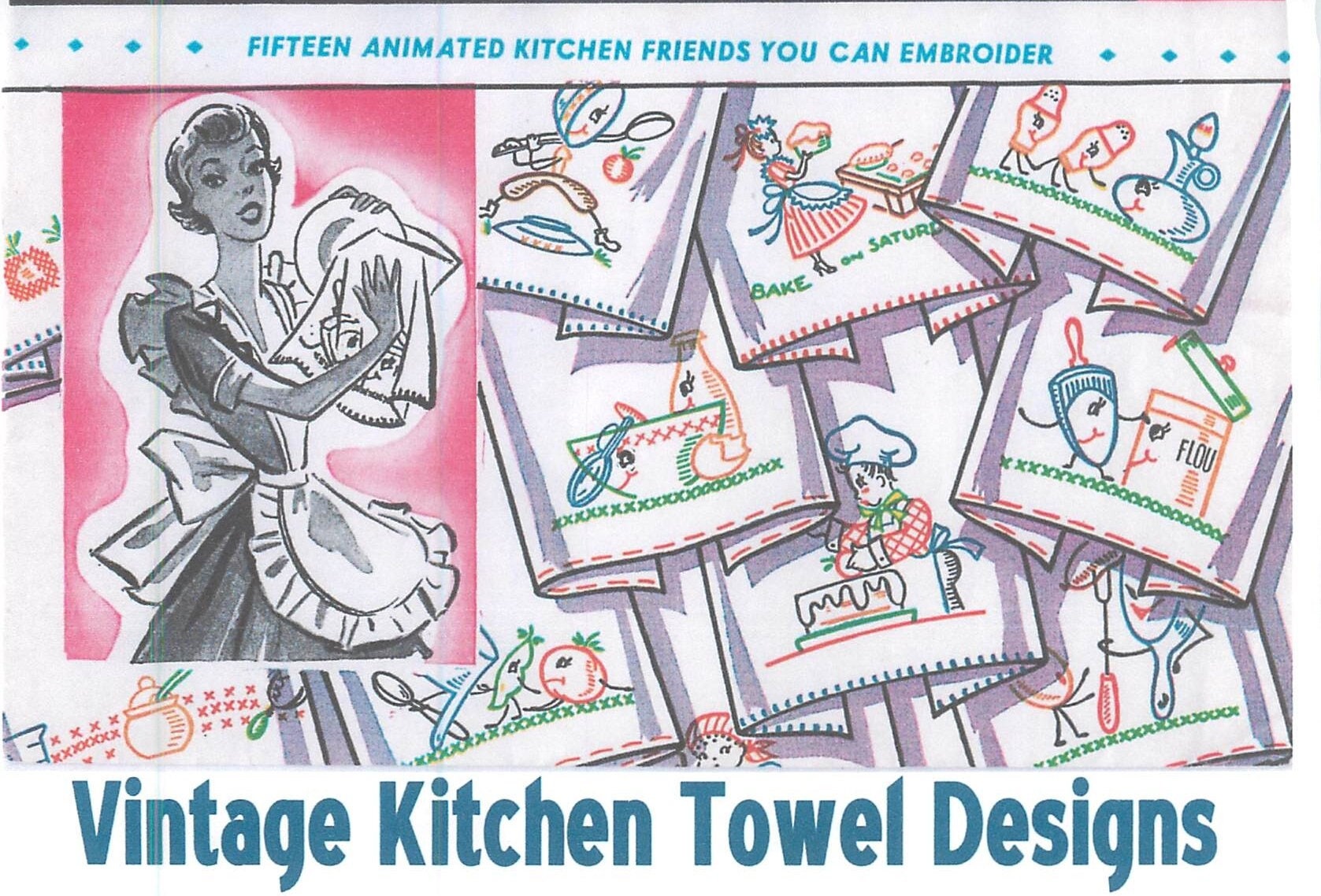 Pin-up Girls Tea Towels Hot Iron Embroidery Transfers – CRE Crafts