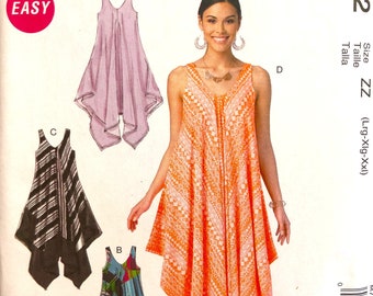 Women's Pullover Dress, Pull on Jumpsuit Pattern, Vacation Dress, Draped Casual Dress Pattern, McCall's Easy Dress Pattern in multi size