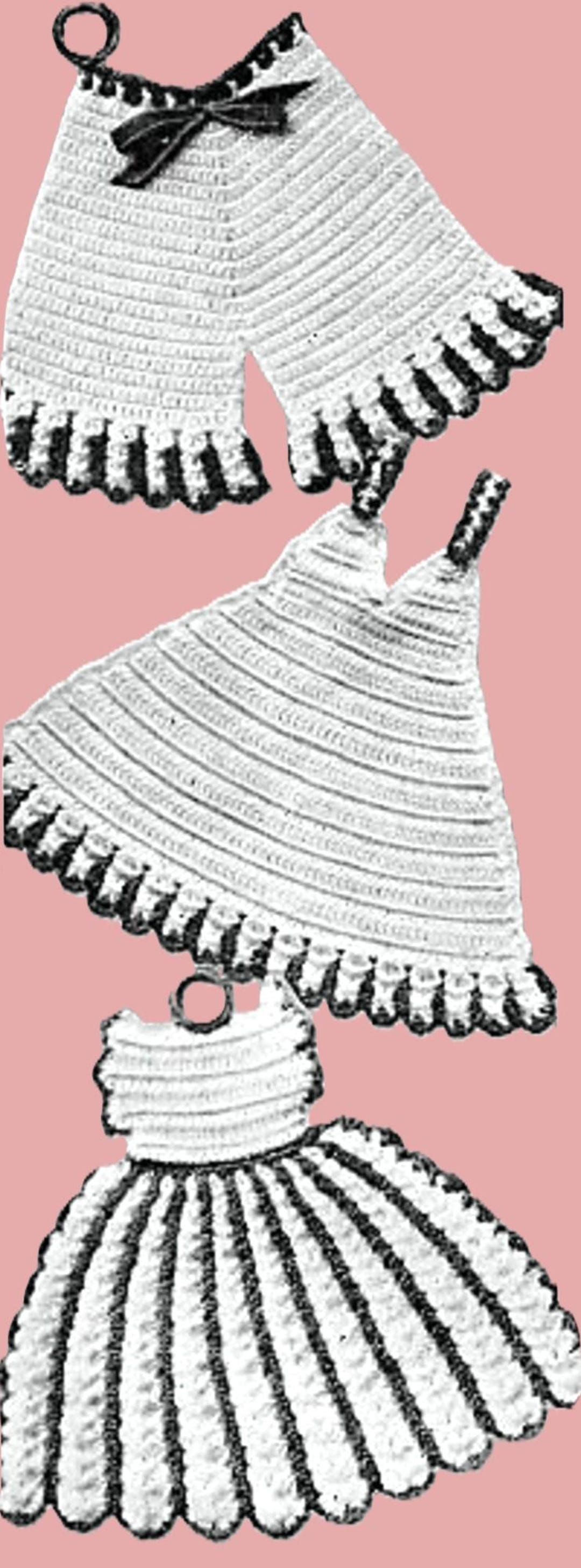 Jsu Pattern Vintage Crochet Pot Holder Pattern: Bloomers & Dress Set (PDF Pattern ...