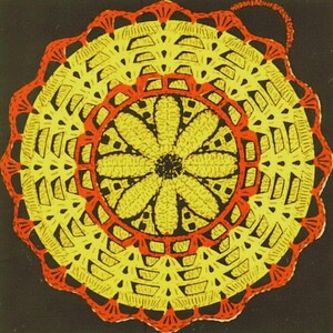 Patron de cache-pot au crochet vintage tournesol : décoration de cuisine rétro (Patron PDF)