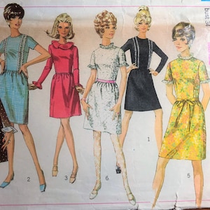 One Piece Mini Dress, 1960&#39;s Dress Pattern. 1960s Sewing Pattern, Simplicity  Dress Pattern,  Dress Pattern, Mini Dress pattern