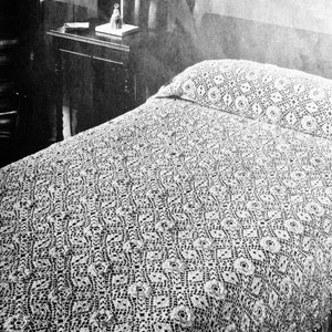 Vintage 1940s Crochet Bedspread Pattern: Rose Petal Design (PDF Download)