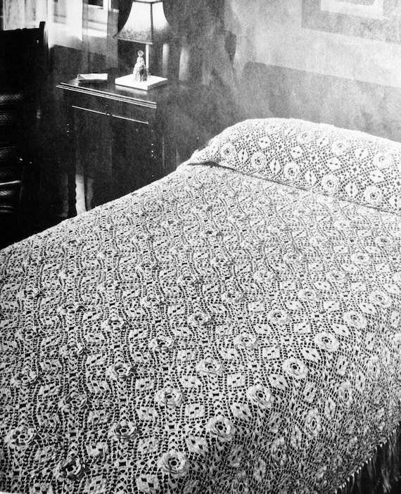 Vintage Crochet Pattern Lace Bedspread Home Decor Crochet Etsy