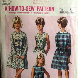 One Piece Mini Dress, 1960&#39;s Dress Pattern. 1960s Sewing Pattern, Simplicity Dress Pattern,  Dress Pattern,Mini Dress pattern