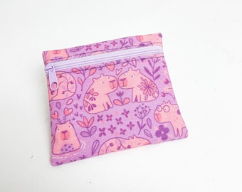 Capybara Coin Purse, Handmade zipped coin purse, Capybara lovers Gift, Handmade Coin Pouch, Capybara gift for her, daughter, friend, mum.