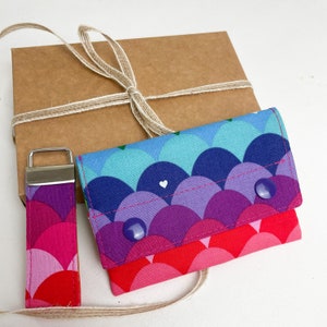 Juego de regalo de billetera de arcoíris, billetera de bolsillo, ideal para efectivo y tarjetas, tarjetero, llavero, regalos del día de la madre para niñera abuela, billetera lgbt