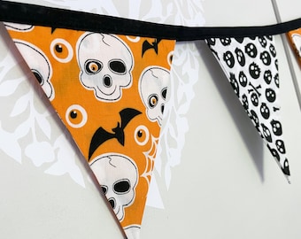 Gothic Halloween Bunting: Skull, Bat & Spider Garland