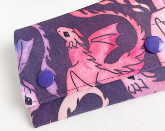 Handmade Dragon Print Card Wallet: Fantasy Gift