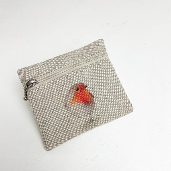 Robin Coin Purse, Zipped purse, Stocking filler, Red Robin gifts, Robin Coin Pouch, gift for mum daughter nan, robin redbreast