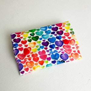 Monedero para tarjetas, monedero de bolsillo con forma de corazón de arcoíris, ideal para efectivo y tarjetas, tarjetero para mujer, regalos para el día de la madre para niñera abuela, monedero lgbt