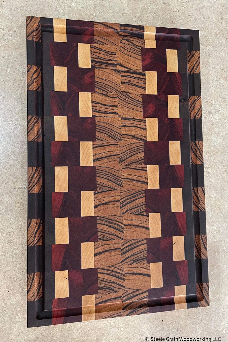 End Grain Zebrawood Cutting Board Etsy