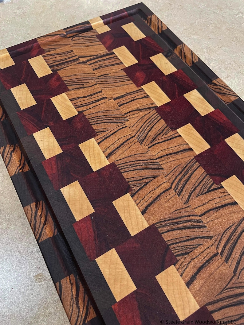 End Grain Zebrawood Cutting Board Etsy