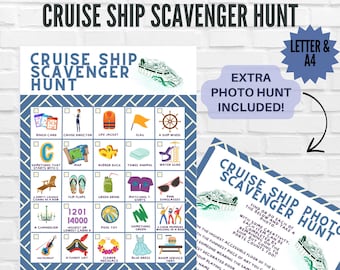 cruise scavenger hunt, cruise ship ideas, vacation printable, vacation games, activity sheets for kids, treasure hunt printable, cruise game