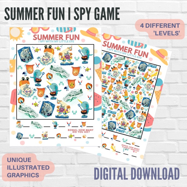 Summer games, Fun games for kids, printable search and find, I spy game, road trip games, I spy printable, seek and find pages, activity she