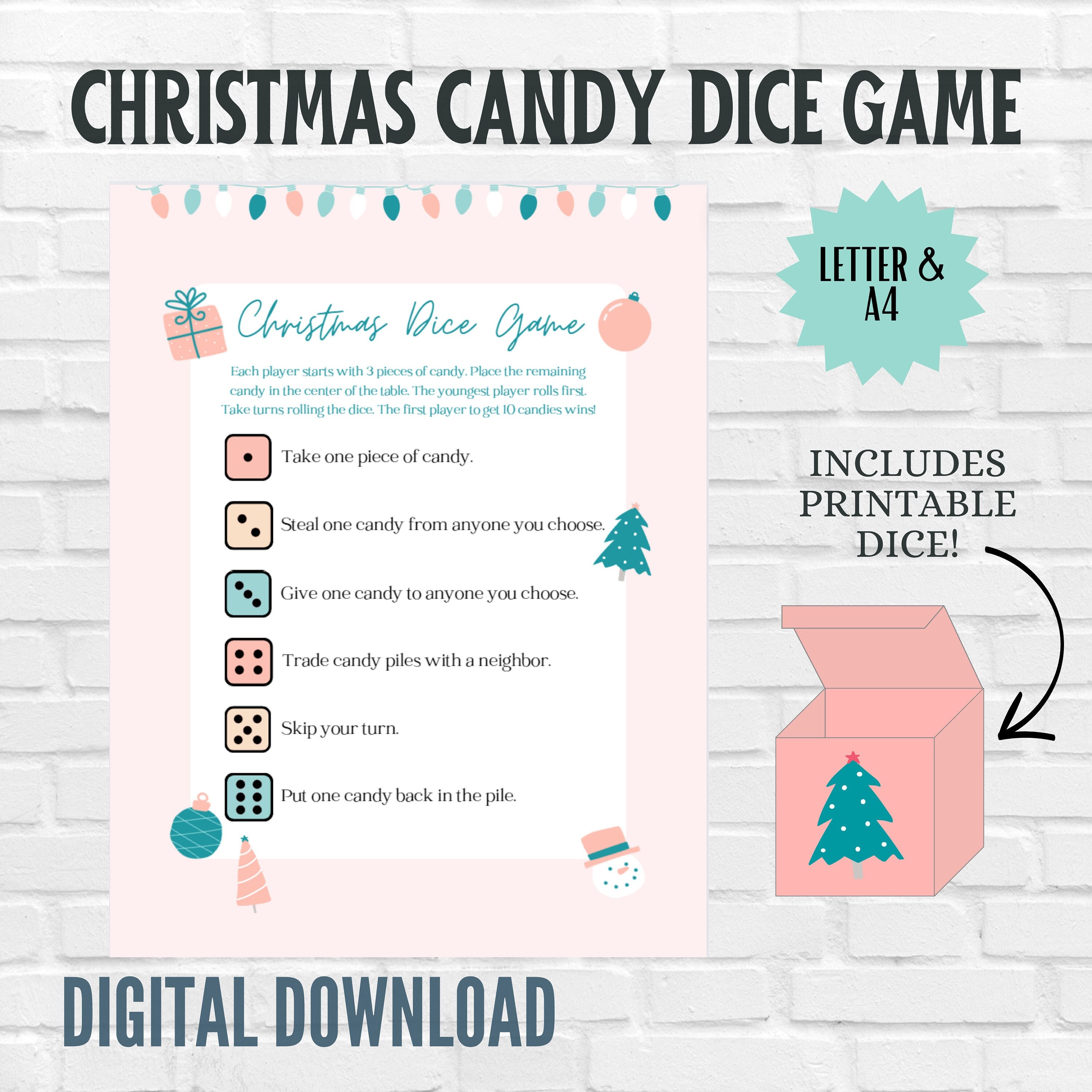 Christmas Dice Game Printable - Il Fullxfull.5226179739 Bp19 