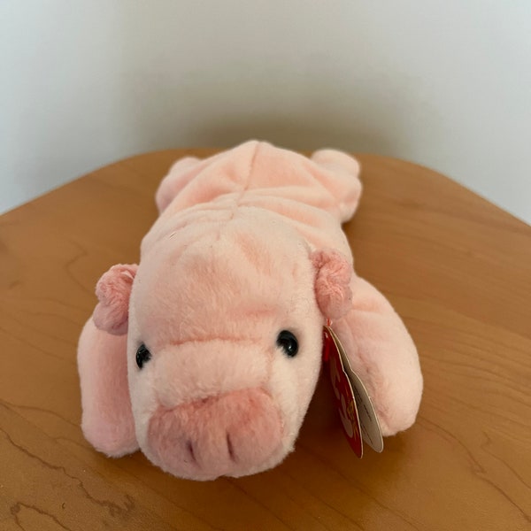 Rare “Squealer” the pig TY beanie baby. Original 1993. Tag Errors. PVC Pellets.